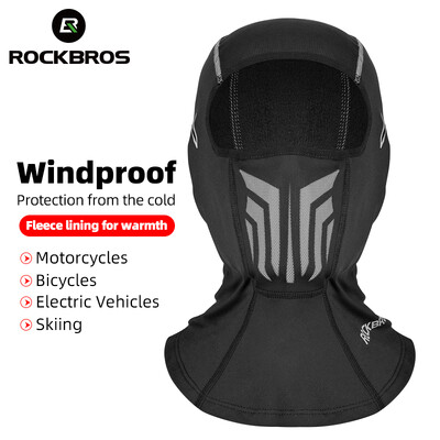 ROCKBROS velosipēda pilna sejas maska ziemas uzturēšanai siltā velosipēda balaclava cepures vīriešiem vēja necaurlaidīga motocikla MTB šosejas riteņbraukšanas apkakles šalle