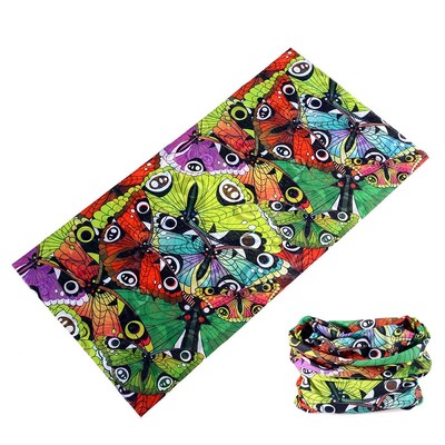 2024 Красива шарка на паунови пера, дамски бандана, шал за колоездене, маска за лице с цветя на пеперуда, лента за глава с тръба на балаклава
