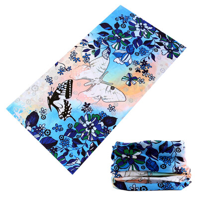 2024 Красива шарка на паунови пера, дамски бандана, шал за колоездене, маска за лице с цветя на пеперуда, лента за глава с тръба на балаклава