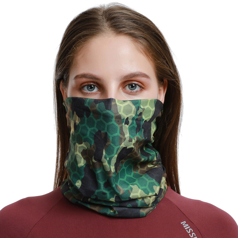 2024 Нов дизайн Камуфлажен тръбен шал за деколте Многофункционална колоездене Бандана Зелена спортна маска за лице Велосипед Балаклава за жени Мъже