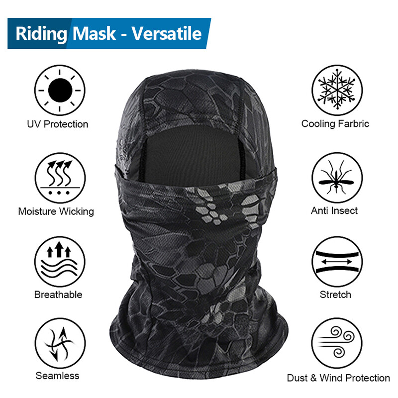 Велосипедна камуфлажна маска за цялото лице MTB велосипеден шал UV защита Дишаща лятна ледена коприна Спортно покритие за лице Колоездене Екипировка