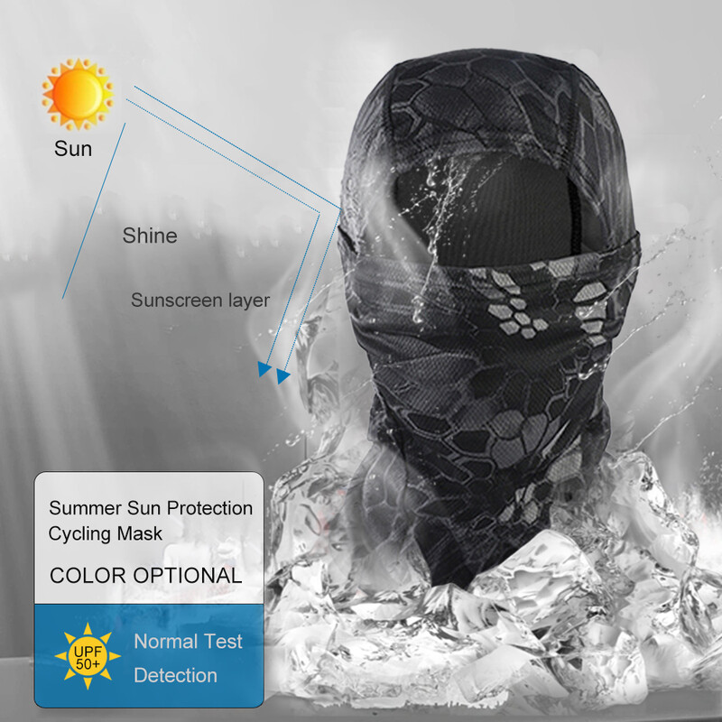 Велосипедна камуфлажна маска за цялото лице MTB велосипеден шал UV защита Дишаща лятна ледена коприна Спортно покритие за лице Колоездене Екипировка