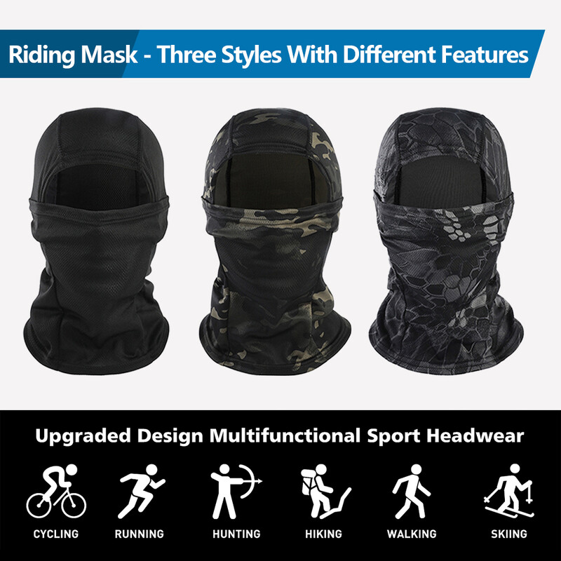 Велосипедна камуфлажна маска за цялото лице MTB велосипеден шал UV защита Дишаща лятна ледена коприна Спортно покритие за лице Колоездене Екипировка