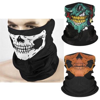 Skull Men Balaclava μάσκα σκι ποδηλασίας Καπέλα Snowboard Κάλυμμα προσώπου για μοτοσικλέτα Κούπα Μπαντάνα Κασκόλ Μπαντάνα που αναπνέει