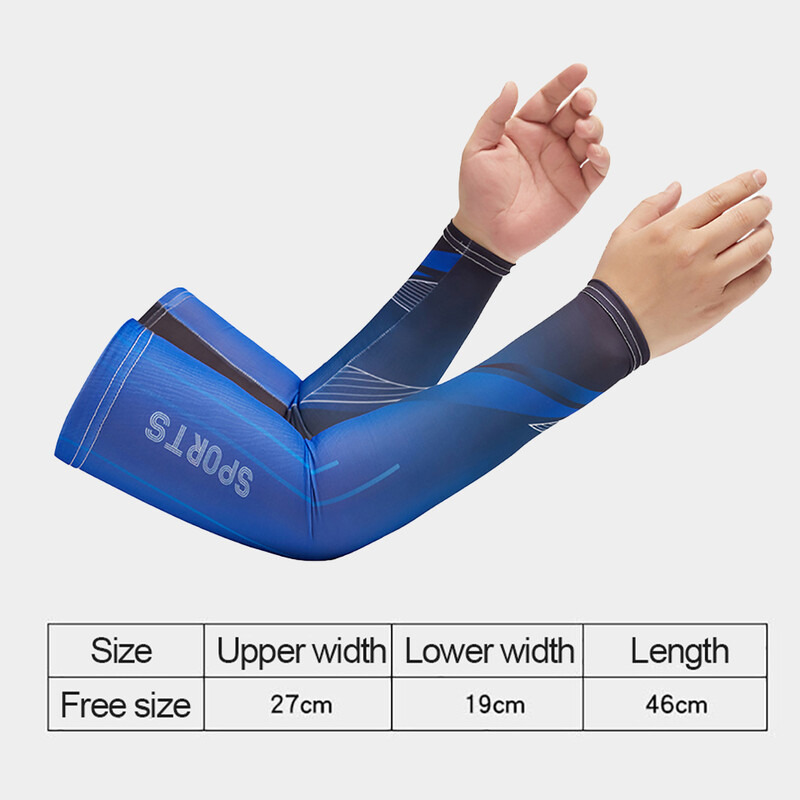 Комплект от 2 бр. Летни ледени копринени велосипедни ръкави за ръкави Дишаща бандана Маска Комбиниран костюм Еластичен студен UV защита от слънце