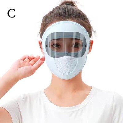 Летен слънцезащитен крем Ice Silk Mask UV защита Цяло лицево покритие Слънцезащитен воал Лице с периферия Колоездене на открито Слънцезащитна шапка