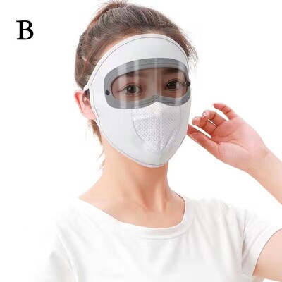 Летен слънцезащитен крем Ice Silk Mask UV защита Цяло лицево покритие Слънцезащитен воал Лице с периферия Колоездене на открито Слънцезащитна шапка