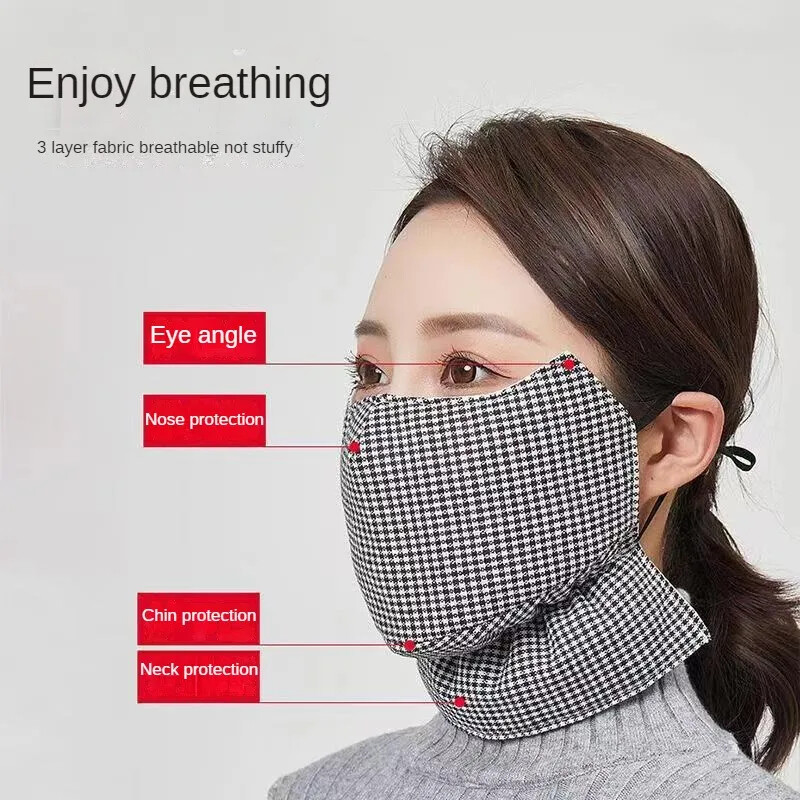 Зима Мъже Жени Защитна топла маска за лице Памучна удебелена студоустойчива Дишаща миеща се протектор за лице за колоездене