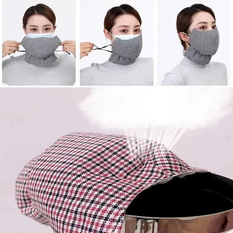 Зима Мъже Жени Защитна топла маска за лице Памучна удебелена студоустойчива Дишаща миеща се протектор за лице за колоездене