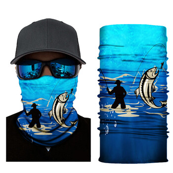 Sports Seamless Balaclava Magic Hood Outdoor Cycling Headband Mask Fishing Bib Visor Digital Print Landscape Bandana Face Mask