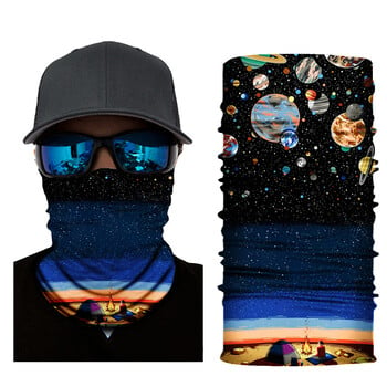 Sports Seamless Balaclava Magic Hood Outdoor Cycling Headband Mask Fishing Bib Visor Digital Print Landscape Bandana Face Mask