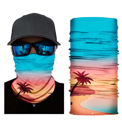 Спортна безшевна балаклава Magic Hood Велосипедна лента за глава на открито Маска за риболов Лигавник Козирка Дигитален печат Пейзаж Бандана Маска за лице