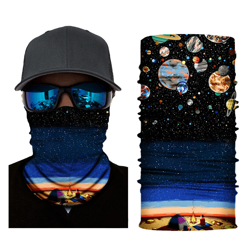 Спортна безшевна балаклава Magic Hood Велосипедна лента за глава на открито Маска за риболов Лигавник Козирка Дигитален печат Пейзаж Бандана Маска за лице