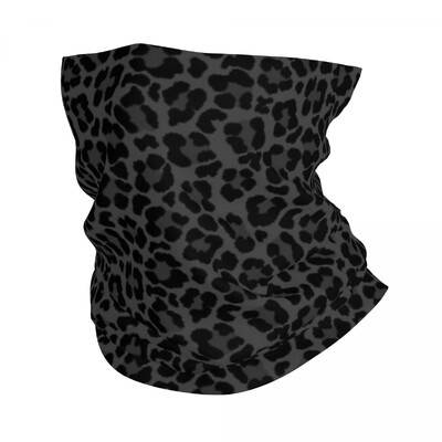 Crni leopard print Bandana navlaka za vrat Otisnuti omotni šal Višenamjenska balaclava Planinarenje Ribolov Unisex za odrasle tijekom cijele sezone