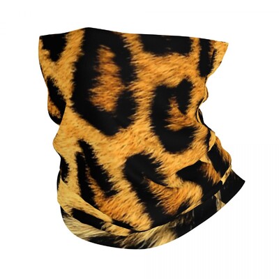 Черен леопардов принт Бандана Калъфка за врата Шал за многократна употреба Балаклава Туризъм Риболов Унисекс Възрастен Всички сезони