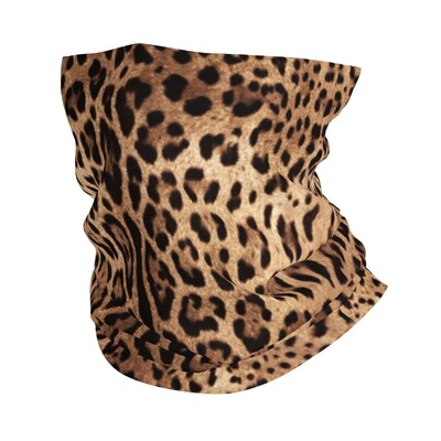 Черен леопардов принт Бандана Калъфка за врата Шал за многократна употреба Балаклава Туризъм Риболов Унисекс Възрастен Всички сезони