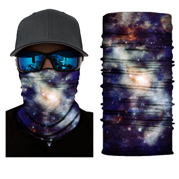 Πολύχρωμο τοπίο με έναστρο μοτίβο μαλλιά Bandana Galaxy Sky Printed Γυναίκες Camping Travel Κασκόλ λαιμού Άνδρες Running Headband Gaiter