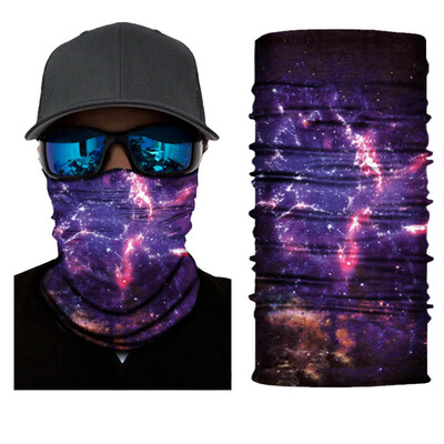 Цветен пейзаж звездна шарка Бандана за коса Galaxy Sky Printed Жени Къмпинг Пътуване Шал за врата Мъже Бягаща лента за глава Гети