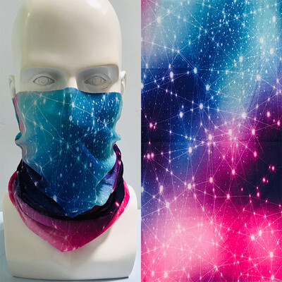 Цветен пейзаж звездна шарка Бандана за коса Galaxy Sky Printed Жени Къмпинг Пътуване Шал за врата Мъже Бягаща лента за глава Гети