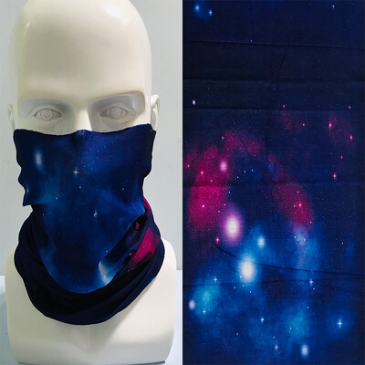 Цветен пейзаж звездна шарка Бандана за коса Galaxy Sky Printed Жени Къмпинг Пътуване Шал за врата Мъже Бягаща лента за глава Гети