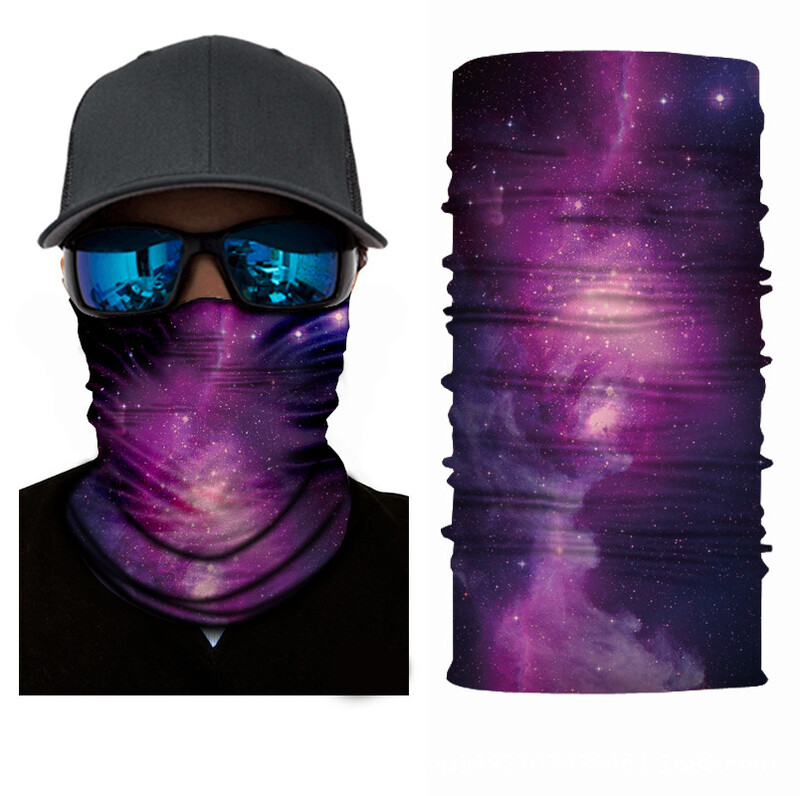 Цветен пейзаж звездна шарка Бандана за коса Galaxy Sky Printed Жени Къмпинг Пътуване Шал за врата Мъже Бягаща лента за глава Гети