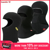 Santic Велосипедни шапки за мъже Зима на открито Ветроустойчиво оборудване за велосипеди Удължена защита на врата Термо руно Спортни маски за лице