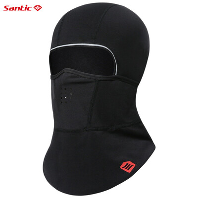 Santic Велосипедни шапки за мъже Зима на открито Ветроустойчиво оборудване за велосипеди Удължена защита на врата Термо руно Спортни маски за лице