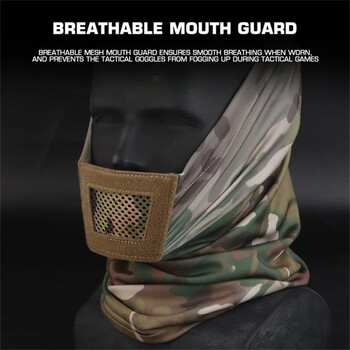 FDHBGE Tactical Headgear Φουλάρια πεζοπορίας Μάσκα ολόκληρου προσώπου Ατσάλινο πλέγμα Κάμπινγκ Ψάρεμα Κυνήγι Ποδηλασία Σκοποβολή προστατευτικός εξοπλισμός