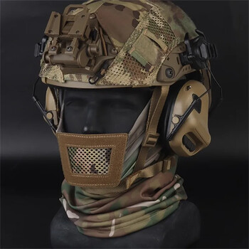 FDHBGE Tactical Headgear Φουλάρια πεζοπορίας Μάσκα ολόκληρου προσώπου Ατσάλινο πλέγμα Κάμπινγκ Ψάρεμα Κυνήγι Ποδηλασία Σκοποβολή προστατευτικός εξοπλισμός