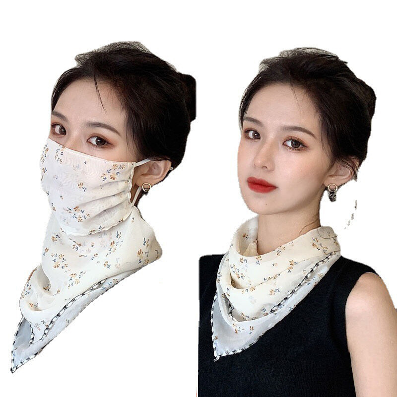 Шал за жени Слънцезащита от ултравиолетови лъчи Шал за туризъм Външен триъгълен шал Слънцезащитен воал Ледена копринена маска Покривало за лице