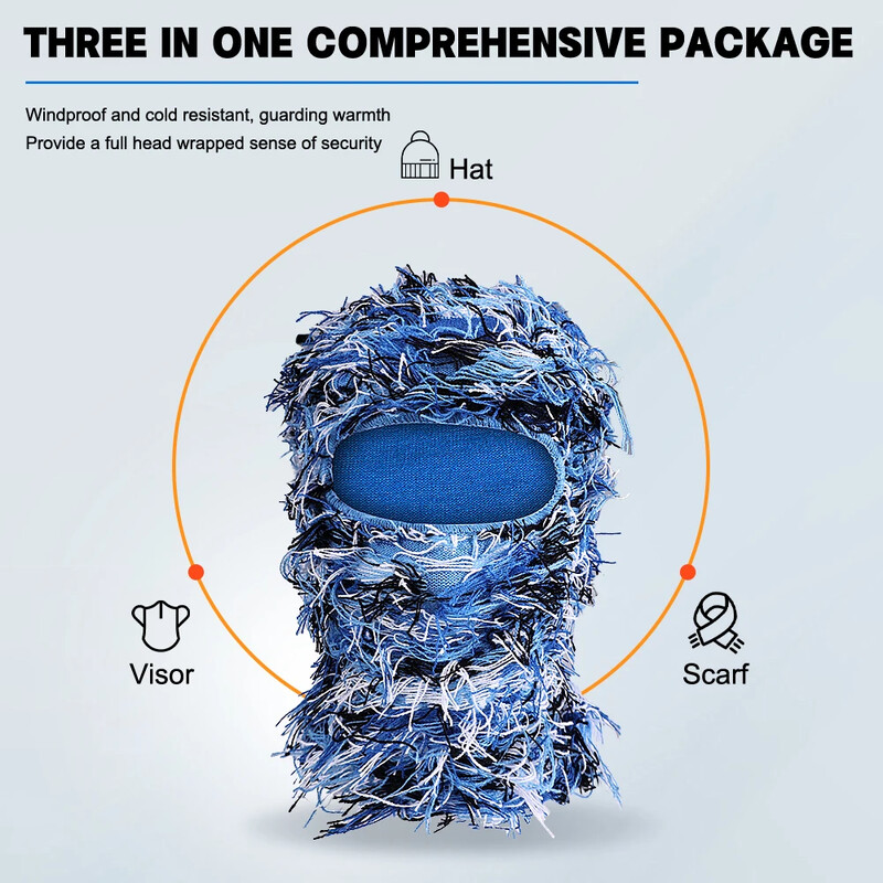 Колоездене Проблемна плетена шапка Сладка размита зимна маска Дебели топли шапки Снежни шапки Череп за жени Мъже Плетена шапка за ски на открито