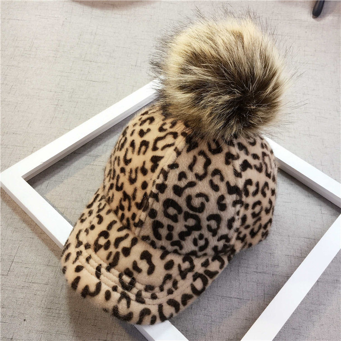 Есенна и зимна детска модерна шапка с патешки език с леопардов принт за момчета и момичета, подвижна кожена топка, бейзболна шапка, модна ежедневна спортна шапка