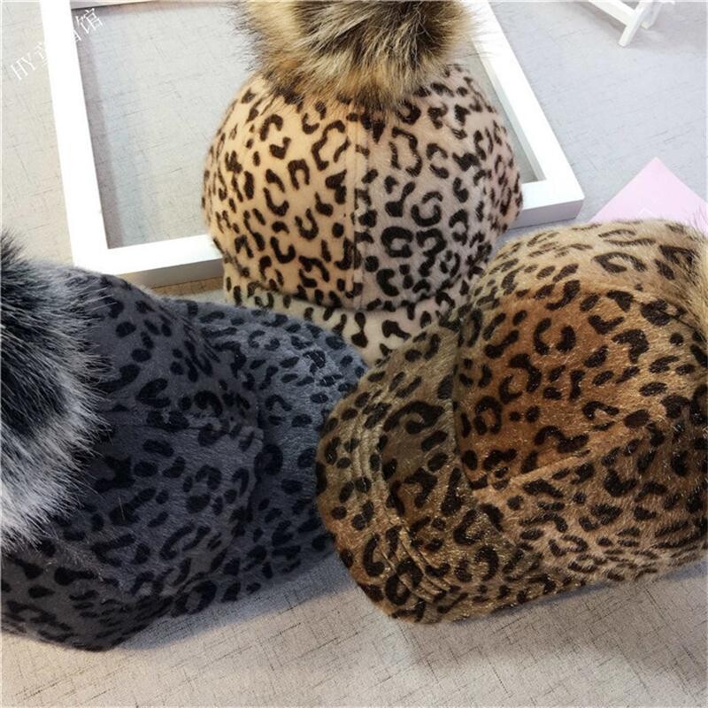 Есенна и зимна детска модерна шапка с патешки език с леопардов принт за момчета и момичета, подвижна кожена топка, бейзболна шапка, модна ежедневна спортна шапка