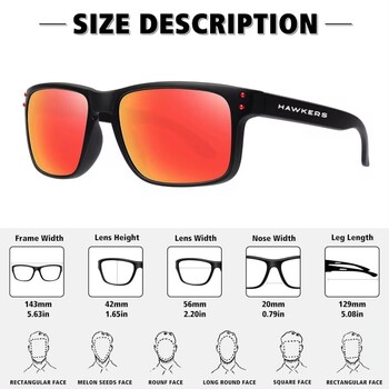 Hawkers Fashion Polarized τετράγωνα γυαλιά ηλίου για άνδρες και γυναίκες Γυαλιά ηλίου υψηλής ποιότητας φινιρίσματος γυαλιά προστασίας UV