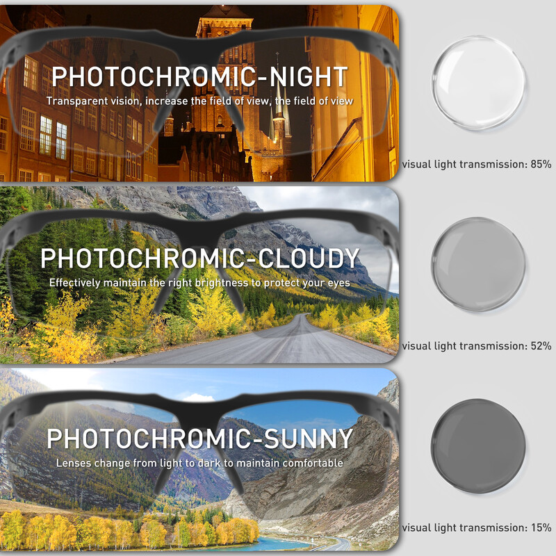 Scvcn леки фотохромни очила за колоездене, защитни прозрачни предпазни очила за стрелба, мъже, жени, слънчеви очила за спорт на открито