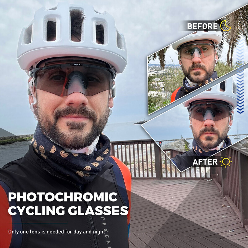 Scvcn Сини фотохромни слънчеви очила за колоездене за мъже ЧЕРВЕНИ Фотохромни MTB велосипедни очила Cycl Mountain Bicycle Goggle Спортни очила