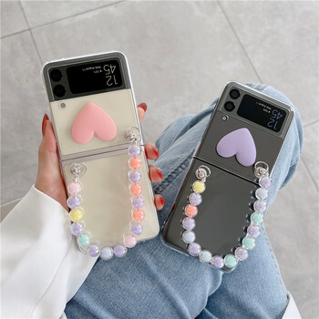 Pink Heart Fit for Samsung Galaxy ZFlip4 Flip Screen Mobile Phone Θήκη Hard Shell 3ης γενιάς