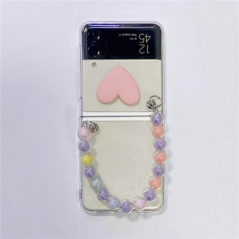 Pink Heart Fit for Samsung Galaxy ZFlip4 Flip Screen Mobile Phone Θήκη Hard Shell 3ης γενιάς