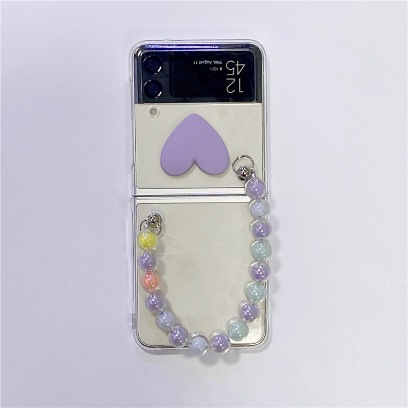 Розово сърце подходящо за Samsung Galaxy ZFlip4 сгъваем екран калъф за мобилен телефон твърда обвивка 3-то поколение