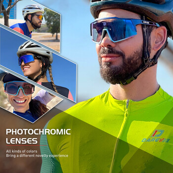 Kapvoe Photochromic Cycling γυαλιά ποδηλασίας γυαλιά ηλίου UV400 Εξωτερικά γυαλιά ποδηλάτου Ενσωματωμένο σκελετό Myopia Αθλητικά γυαλιά ποδηλάτου