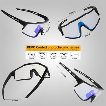 Kapvoe Photochromic Cycling γυαλιά ποδηλασίας γυαλιά ηλίου UV400 Εξωτερικά γυαλιά ποδηλάτου Ενσωματωμένο σκελετό Myopia Αθλητικά γυαλιά ποδηλάτου