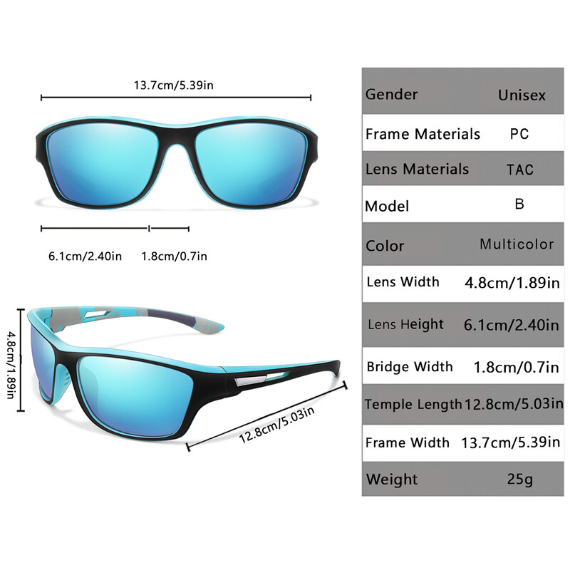 Мъже Жени Поляризирани слънчеви очила за колоездене Шофиране на открито Очила за туризъм Риболов Слънчеви очила с UV400 защита против отблясъци