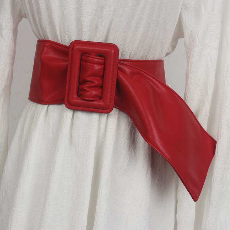 Дамска лятна рокля с декорация на широк колан, рокля с талия, модна универсална горна част с пояс, черно ретро