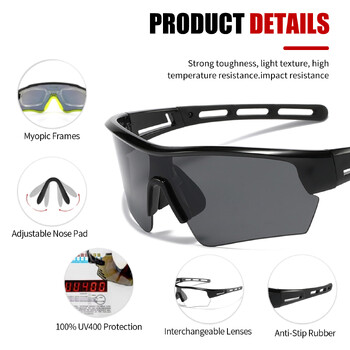 Γυαλιά ποδηλασίας CE Anti-UV400 HD Lens Polarized Photochromic Αντιανεμικά Γυαλιά Αθλητικά MTB Fishing Running Golf Driving Goggles