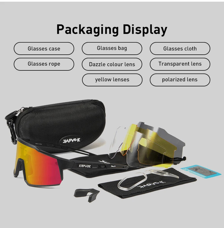 4 лещи Мъже Жени Колоездене Очила Поляризирани Спорт MTB Road Bike Goggles UV400 Велосипедни очила Риболов Бягане Шофиране Слънчеви очила