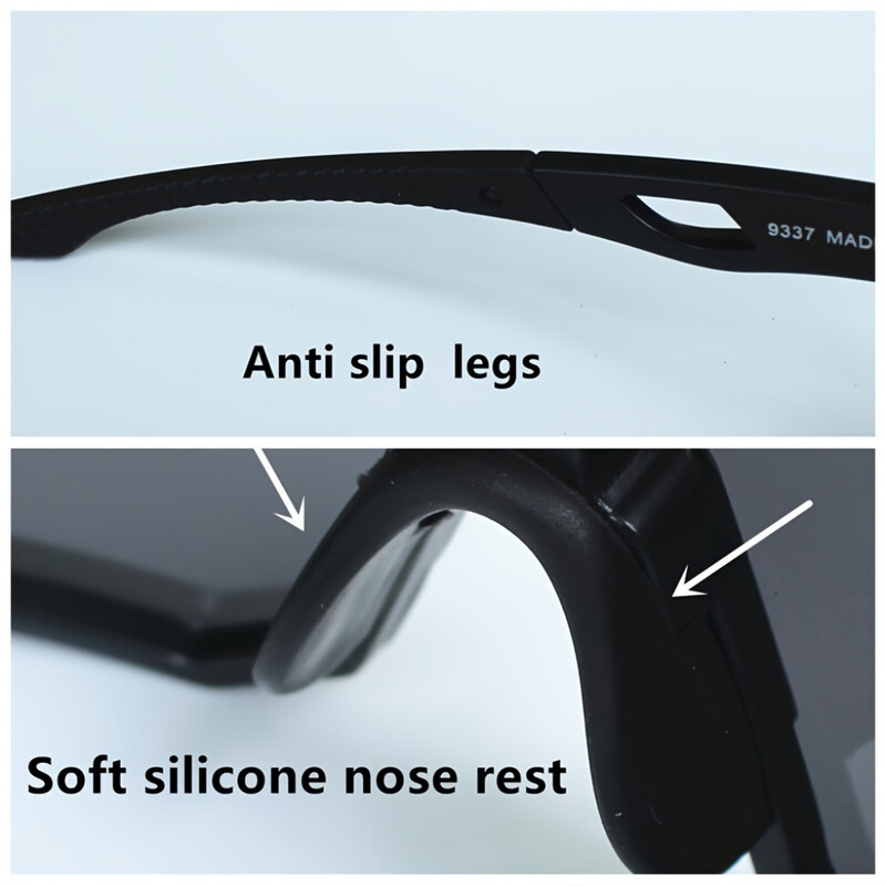 Унисекс очила за колоездене, поликарбонатни лещи и рамка, без рецепта, устойчиви на приплъзване универсални спортни очила за каране на велосипед