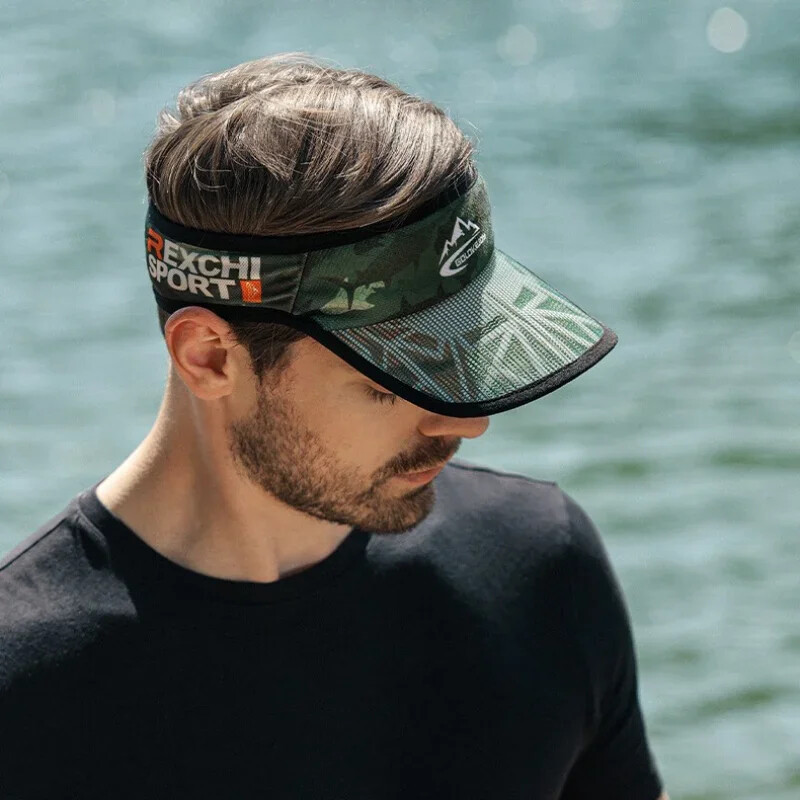 Неплъзгаща се шапка за слънце Охлаждаща еластична козирка Мъже Жени Мрежеста бейзболна шапка Горна празна шапка за тенис Голф Риболов Защита от слънце Шапки за бягане