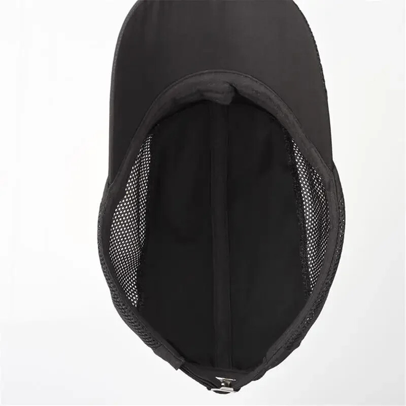 Регулируема бързосъхнеща шапка с възможност за бягане, бейзболна лятна мрежеста шапка с козирка Спортни готини модни горещи на открито популярни мъже жени