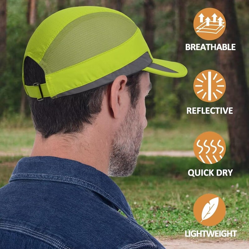 GADIEMKENSD Неструктурирана светлоотразителна дишаща спортна шапка бързо съхнеща за унисекс M51