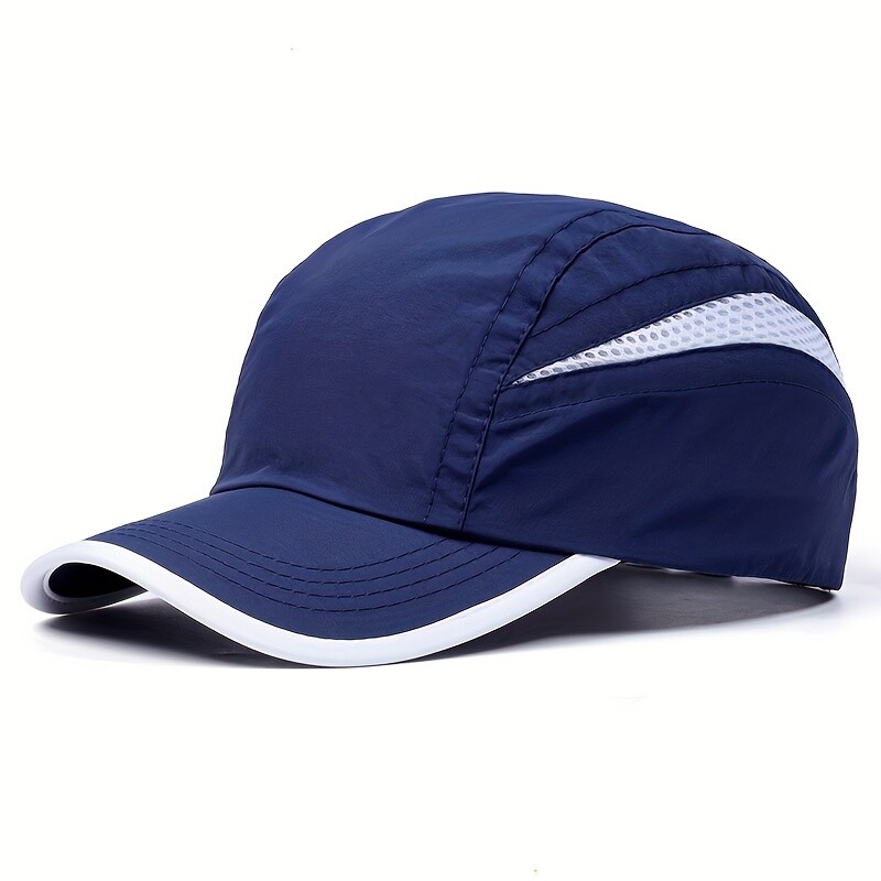 Бързосъхнеща бейзболна шапка от едно парче Ежедневна пачуърк Дишаща мрежеста слънцезащитна шапка на открито с UV защита Мека горна шапка за слънце